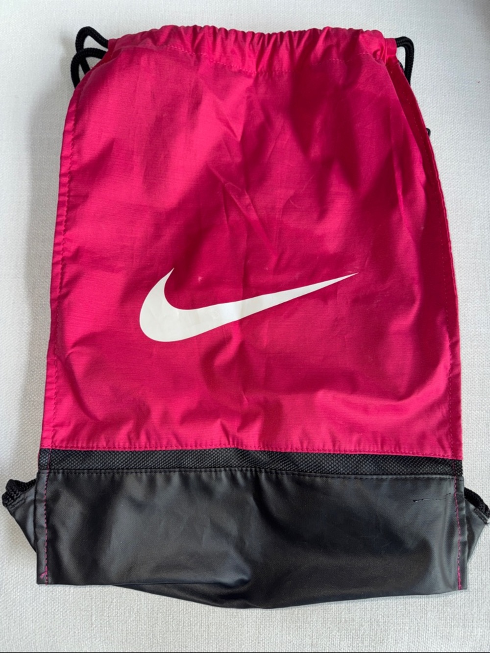 Nike Hot Pink and Black Drawstring Sack